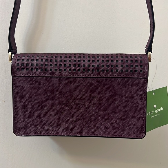 NWT Kate Spade Cameron Street Perforated Arielle Crossbody Bag in Deep Plum - Picture 5 of 10